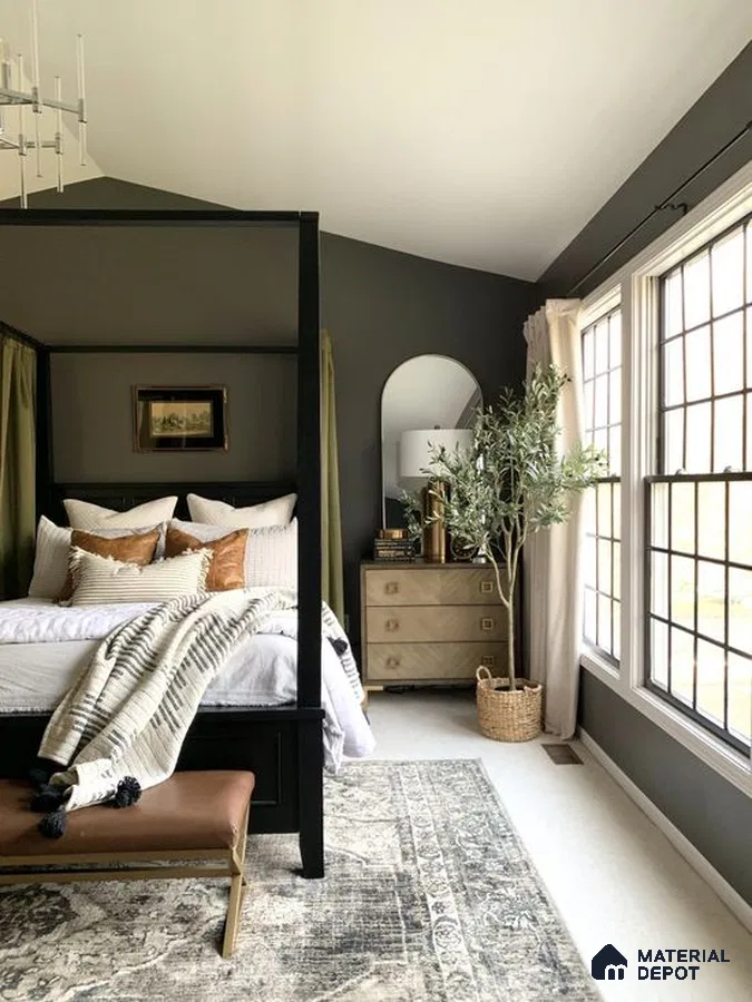 a room filled with lots of windows and a plant in the corner next to it on the floor of a wooden shelves and plants in front of a window with a window filled with plants on top of